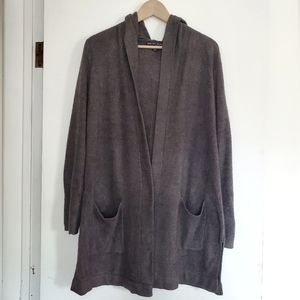 Barefoot Dreams CozyChic Lite Hooded Cardigan - Gray Medium